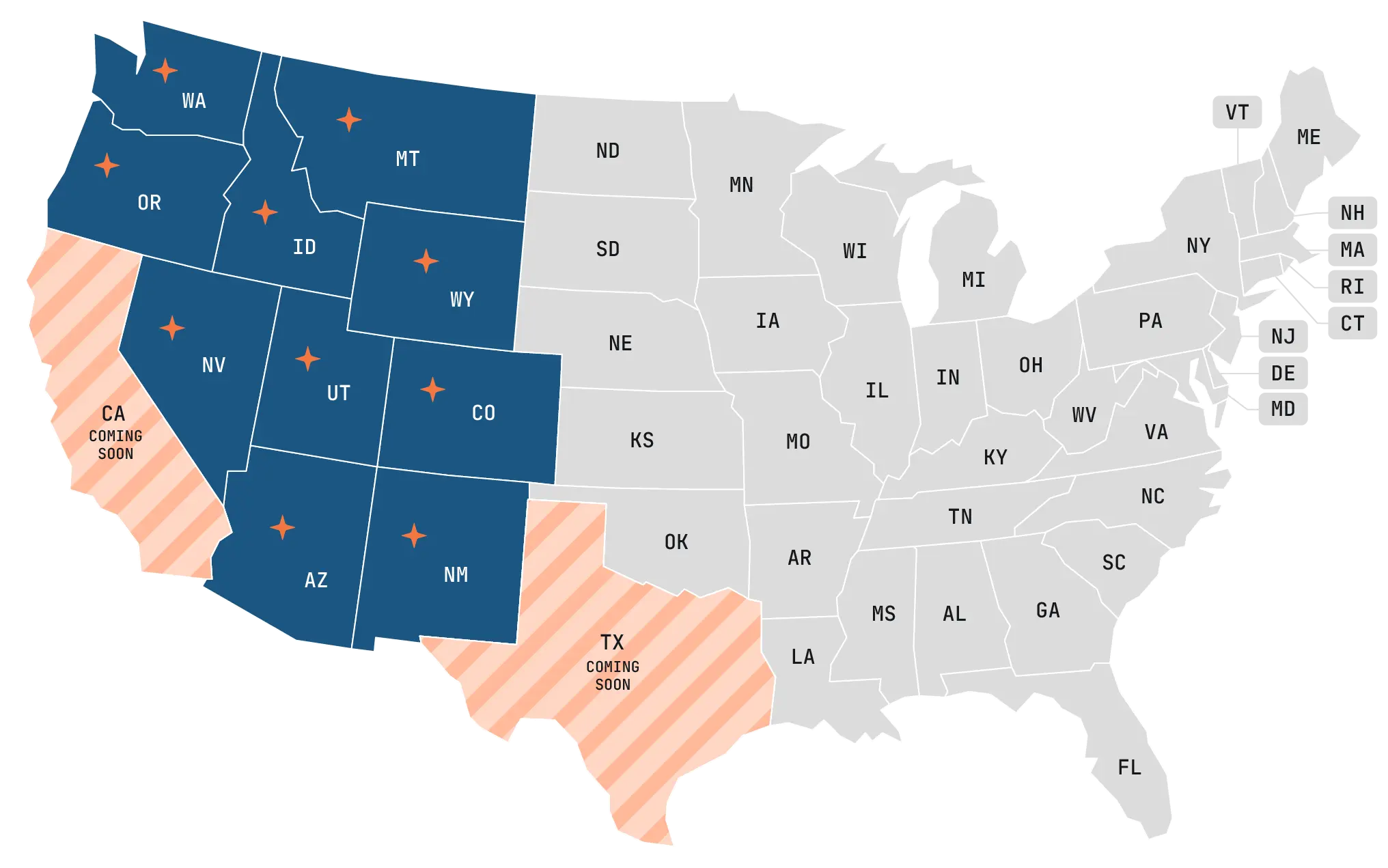 ShineIQ Service Area Map