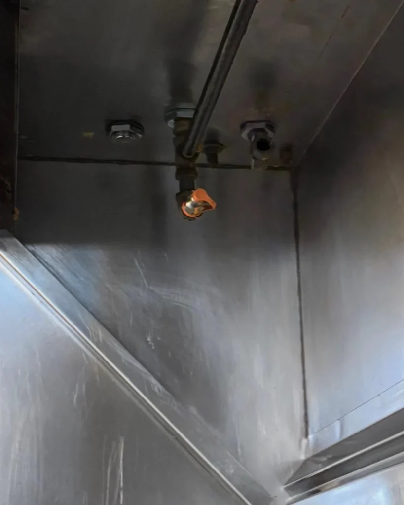 Kitchen hood interior after cleaning